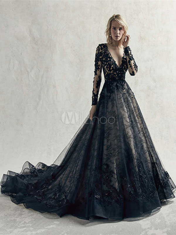 black lace princess dress