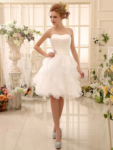 Short White Informal Wedding Dress